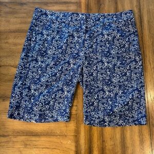 Izod Golf Women’s Golf Cart Print Shorts,size16,Golfing Vacation Travel Weekend